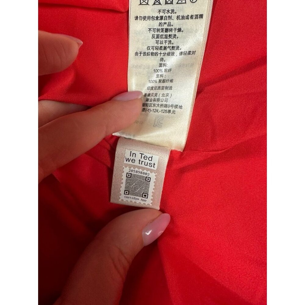 Ted Baker Tiliana – Ruffle Detail Tiered Midi Dress Coral Sz 1 -4US  $398 - Picture 7 of 11